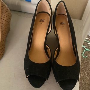Black and brown wedges. Cute with jeans or dresses!